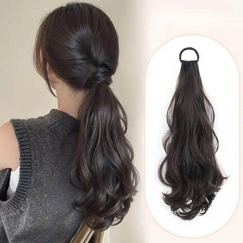 Long Hair Claw Clip Ponytail Elastic Band Extension